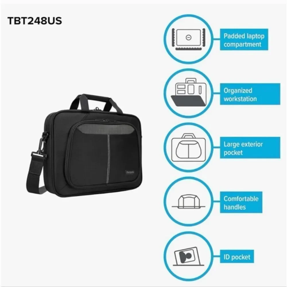 NWT Targus 12.1” Intellect Slim Slipcase Bag Black Laptop Case Organizer